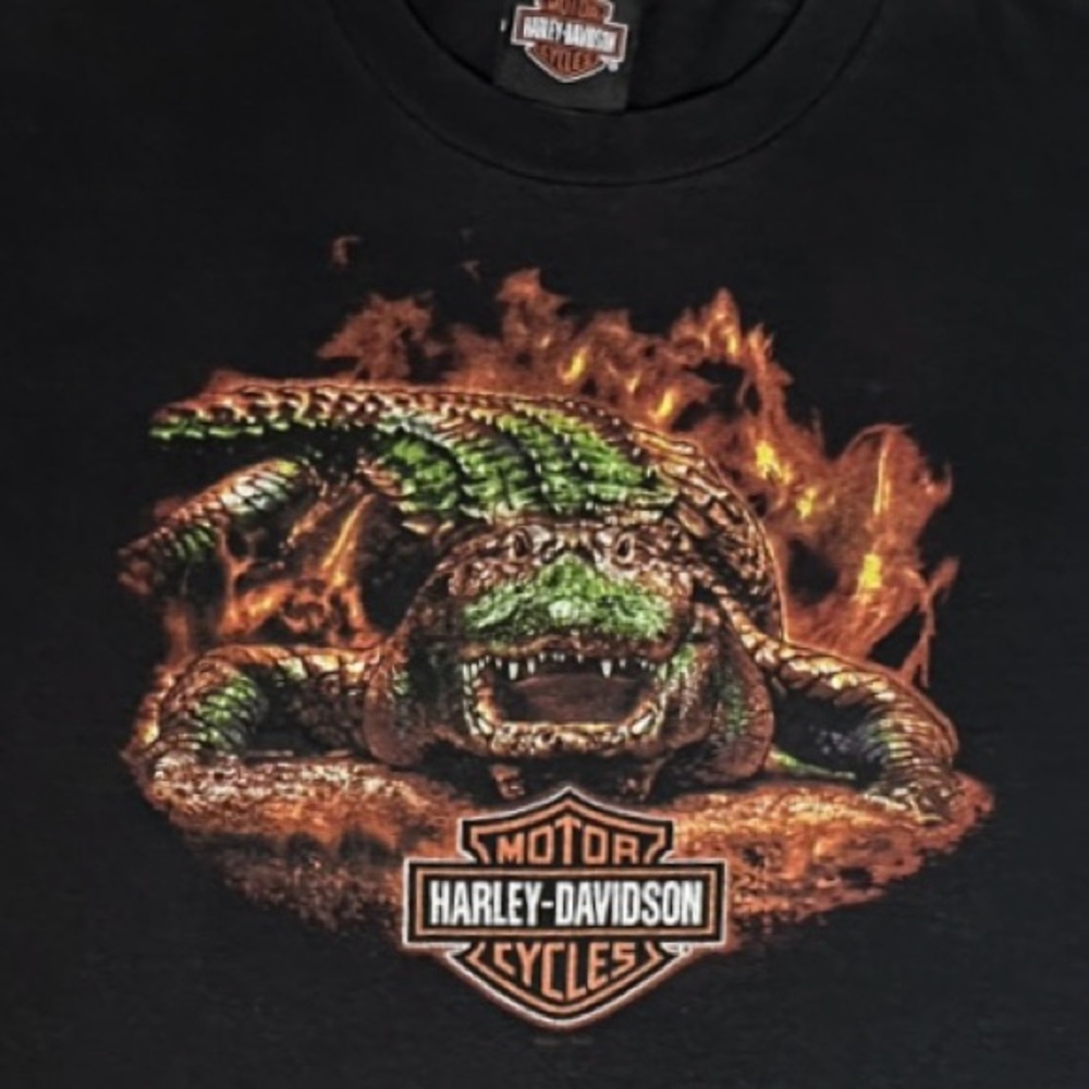 HARLEY DAVIDSON | Motorcycles Orlando Gator Kids Size Medium Black T-Shirt Top